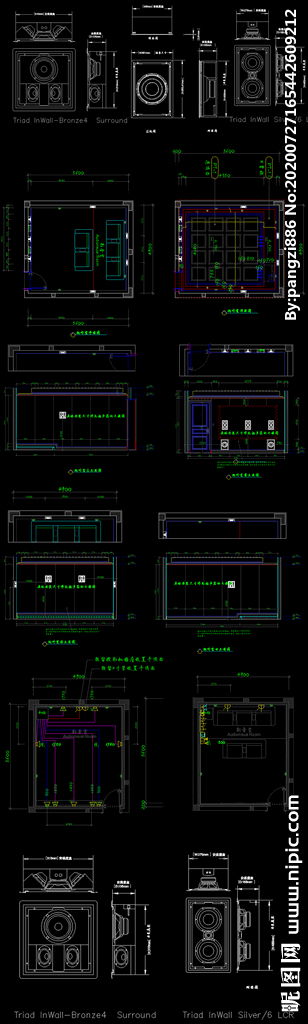 专业家庭影院cad深化图纸图片 