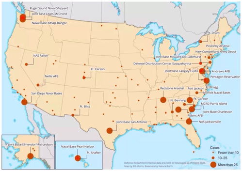 美军不敢公开疫情信息,美媒却曝光了一张 感染地图
