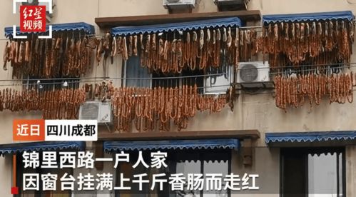 大户人家 成都 最壕窗台 挂千斤香肠,网友 隔着屏幕都闻到香味了